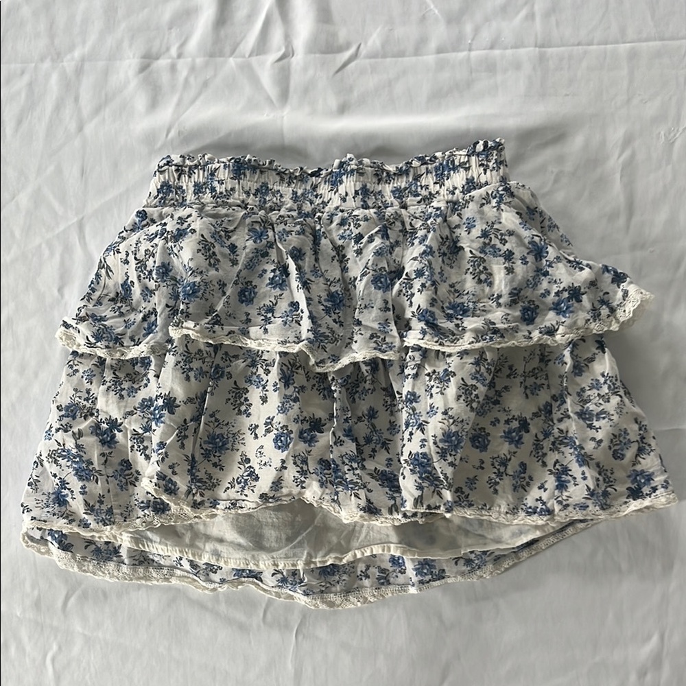 RSQ Silver Bubble Mini Skirt Ruffled Tiered Casual